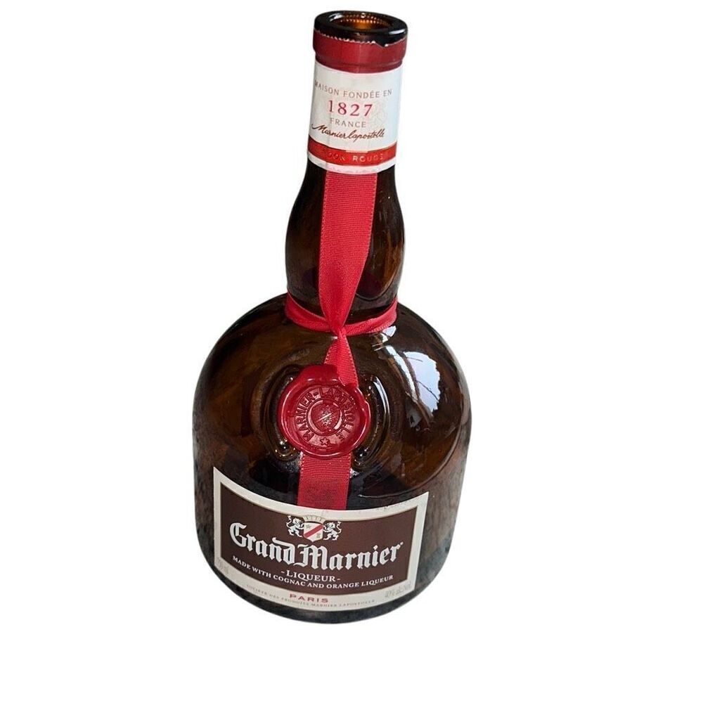 Vintage Grand Marnier Liqueur Amber 750ml Empty Bottle Collectible Size 8 3/4"